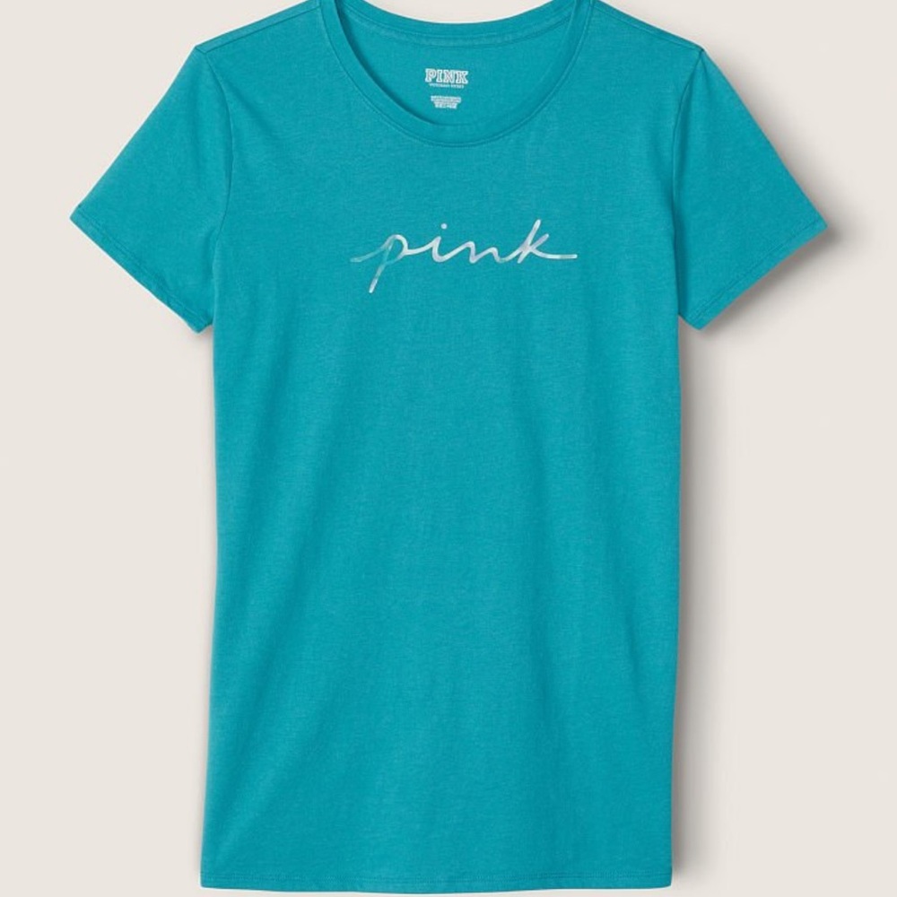 PINK brand Everyday Tee, size medium, teal color, brand new with tags.